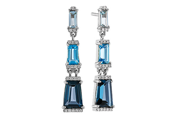 G301-85486: EARRINGS 2.55 BLUE TOPAZ 2.62 TGW