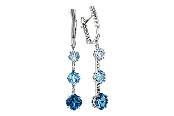 L301-82795: EARRINGS 2.41 TW BLUE TOPAZ 2.45 TGW