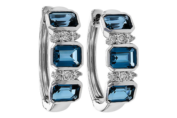 M301-83704: EARRINGS 1.37 TW LONDON BLUE TOPAZ 1.48 TGW